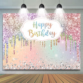 Toile de fond de bokeh de paillettes de diamants colorés pour l'anniversaire